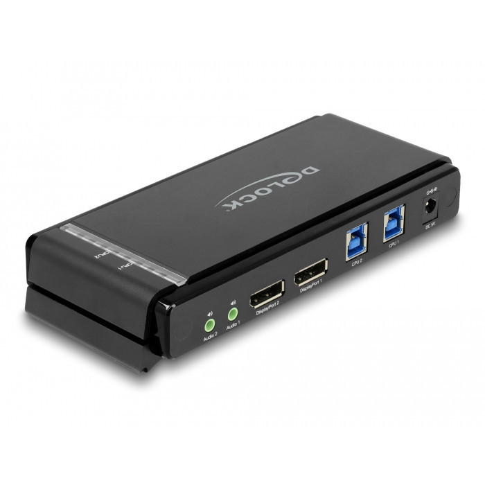 DELOCK DisplayPort 1.4 KVM Switch 8K 60 Hz mit USB 5 Gbps und Audio