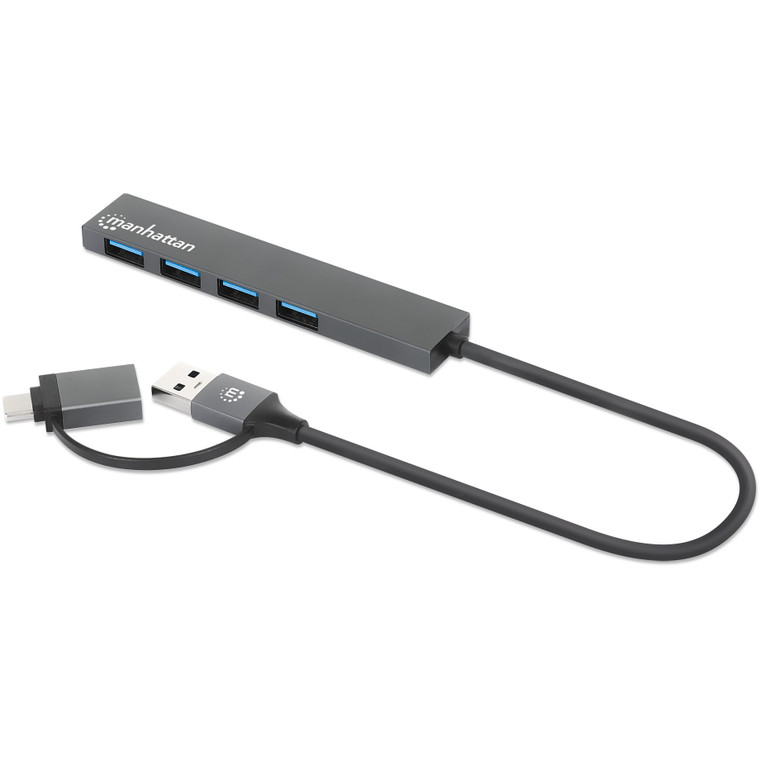 MANHATTAN Kombo-Hub 4Port USB 3.0 Typ-C/Typ-A 4xUSB-A Buchse