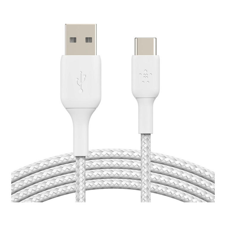 Belkin USB-C/USB-A Kabel ummantelt, 1m, weiß