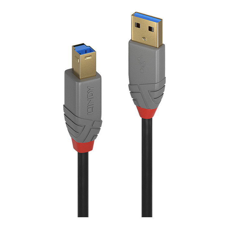 LINDY USB 3.0 Kabel Typ A/B Anthra Line M/M 1m