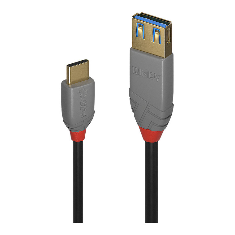 LINDY USB 3.1 Typ C an A Adapterkabel Anthra Line 0.15m