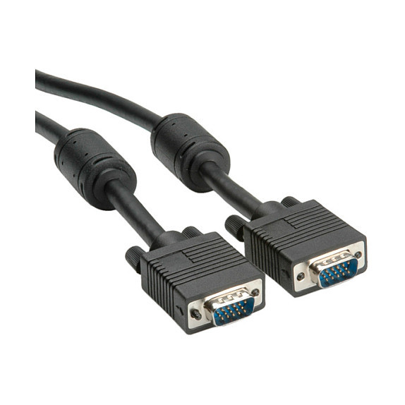 ROLINE Monitor-Kabel mit Ferritkern + DDC HD15 ST-ST 15m