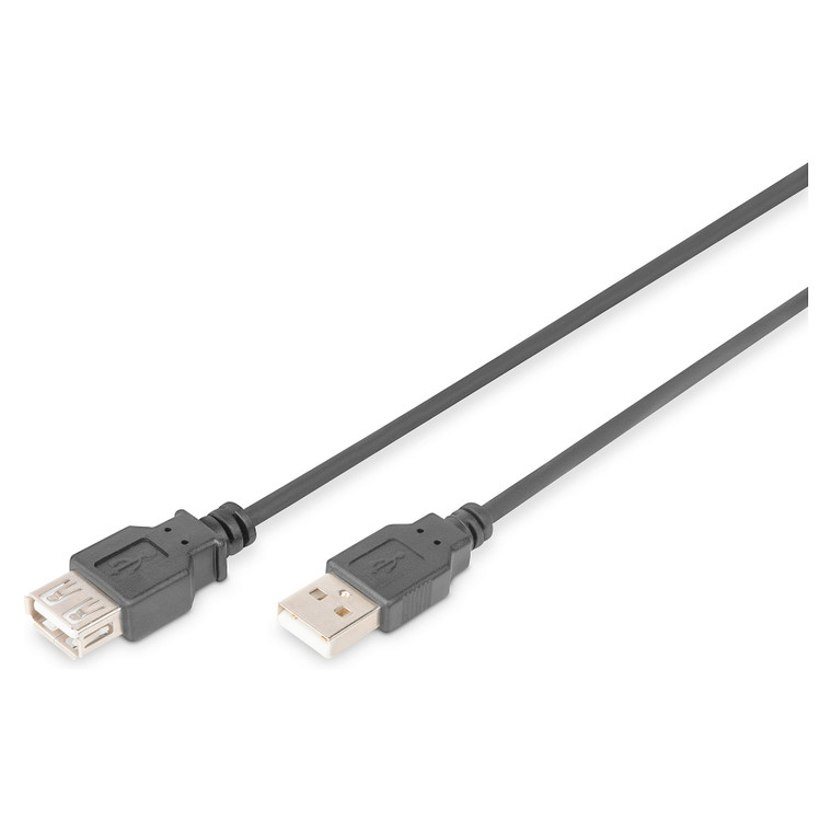 DIGITUS USB 2.0 Verlängerungskabel Typ A -A St/Bu 3.0m, sw