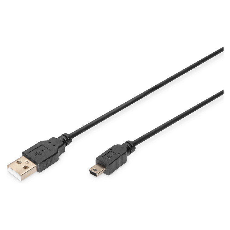 DIGITUS USB 2.0 Anschlusskabel Typ A -mini B St/St 1.8m, sw