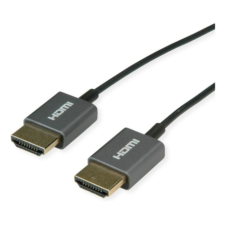 ROLINE 8K HDMI Ultra HD Kabel mit Ethernet, ST/ST, ultra-slim, koaxial, schwarz, 1,5 m