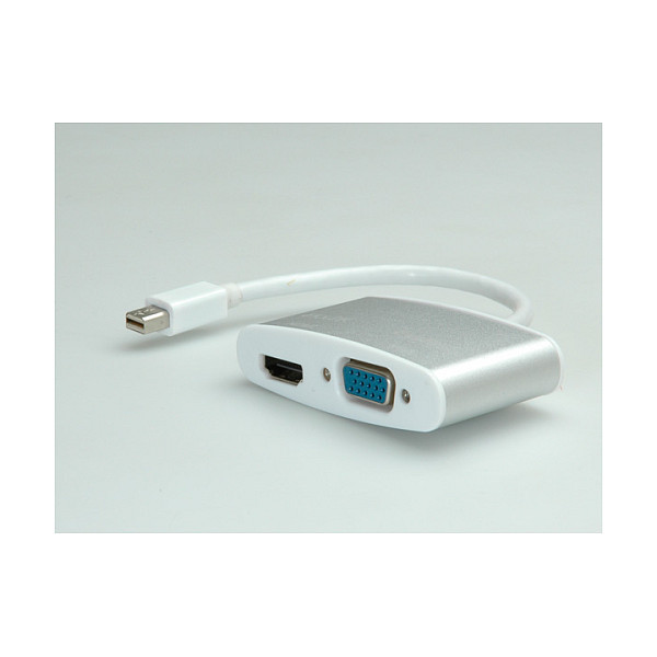 ROLINE 4K Mini DisplayPort - HDMI/VGA Adapterkabel MiniDP ST - HDMI/VGA BU Aktiv
