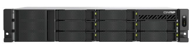 TS-h1065eU-8G2U 8-bay 3.5+2xE1.S short-depth rackmount NAS, Intel 4-core CPU, 8GBDDR5 SODIMM RAM (max 1x 16GB), 1 x PCIe Gen3x2 