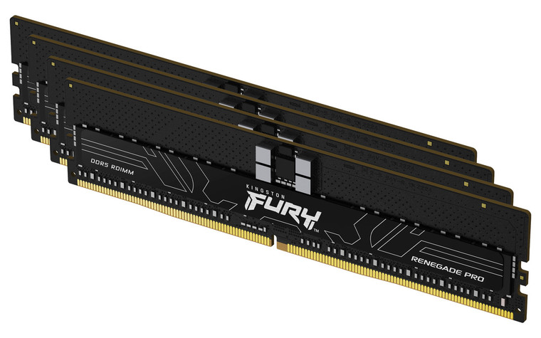 KF572RH38RBK4-128, 128GB 7200MT/s DDR5 ECC Reg CL38 DIMM (Kit of 4) 1Rx8 FURY Renegade Pro Black