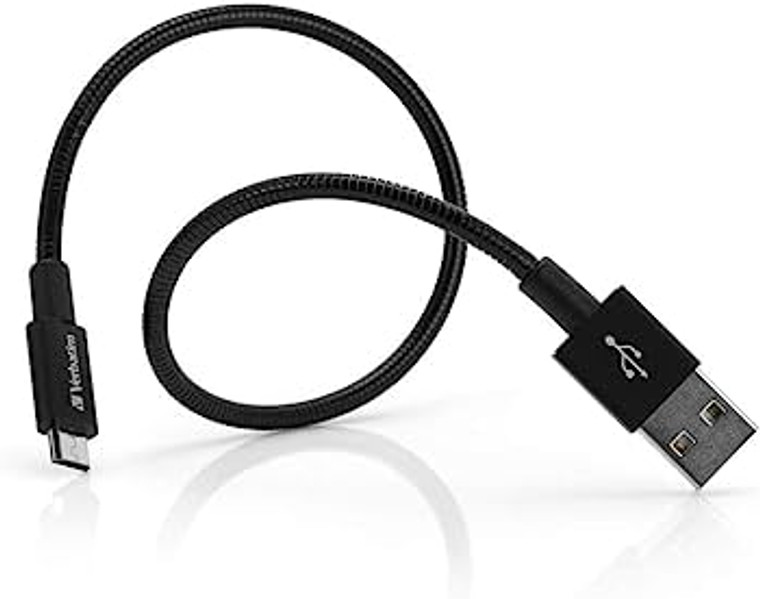 48866, MICRO B USB CABLE SYNC CHARGE 30CM BLACK