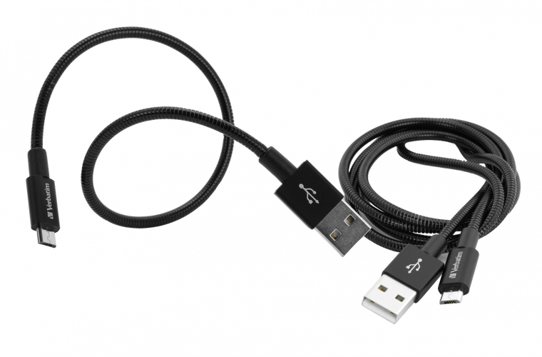 48874, MICRO B USB CABLE SYNC CHARGE 100CM BLACK + MICRO B USB CABLE SYNC CHARGE 100CM BLACK
