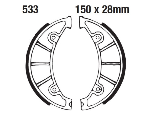 Brake Shoes for Yamaha Zuma 125 - For Full list of application Click here and Check Fitment