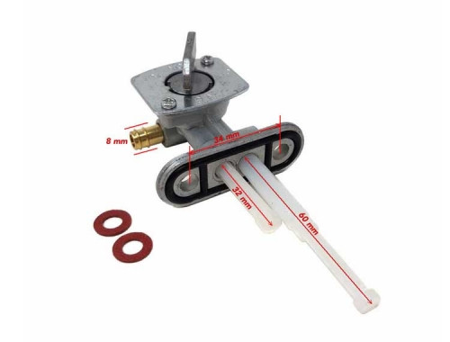 MYK Fuel valve (34 mm spacing between bolts) . Fits many Yamaha dirt bikes and many other models.