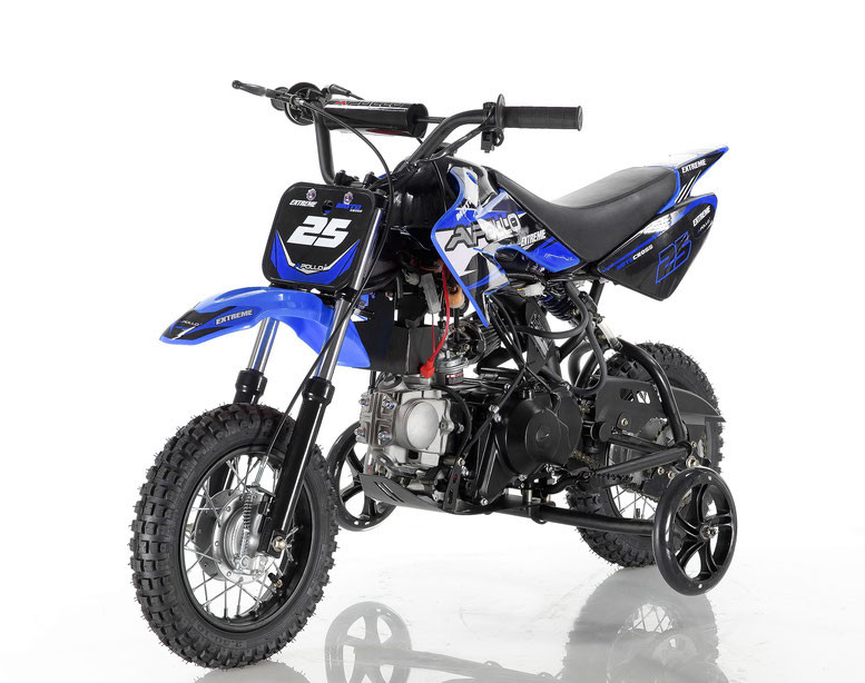 Apollo DB-25 70cc Automatic DIRT BIKE, 4 Stroke Air Cooled, Single Cylinder w/ Training wheels - Fully Assembled and Tested