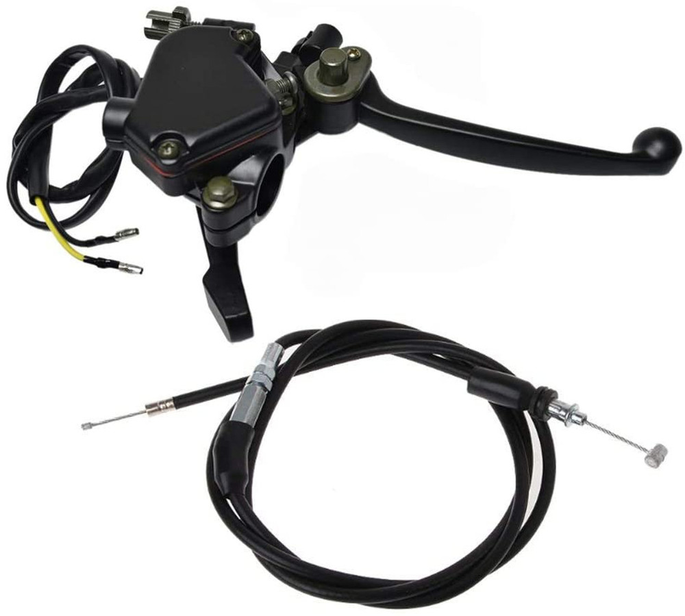 7/8" 22mm Thumb Throttle Cable with Dual Brake Lever Assembly for 50cc 90cc 150cc 250cc ATV Quad Roketa Taotao Sunl Kazuma Go Kart