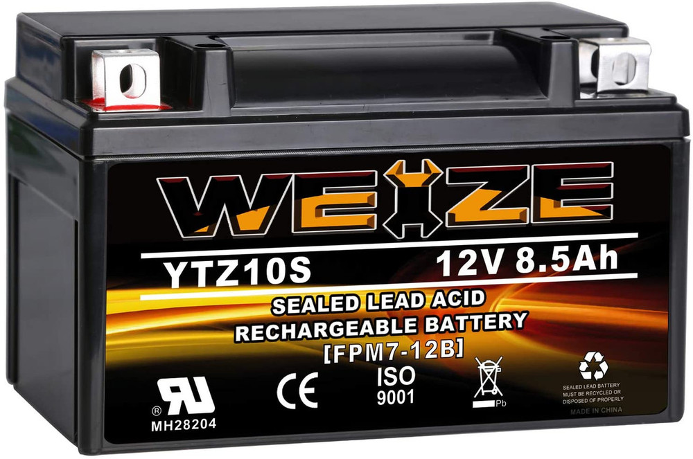 YTZ10S-BS High Performance - Maintenance Free - Sealed AGM Motorcycle Battery Compatible With Yamaha Honda