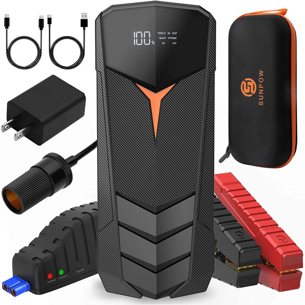 Car Jump Starter, SUNPOW 2000A Peak 20000mAh Lithium Jump Starter Pack(Up to All Gas and 8.5L Diesel),12V Battery Booster for Cars, Trucks, SUV, Portable Power Pack with LCD Screen & LED Light