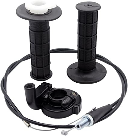 Royitay 7/8" 22mm Twist Throttle Accelerator Handle Grips and Cable Set for 50cc 90cc 110cc 125cc 150cc 200cc 250cc Mini Bike ATV Quad Pit Bike Dirtbike