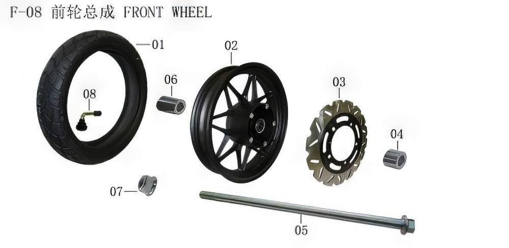 LIFAN Kpv150 Front Wheel Hub Assembly