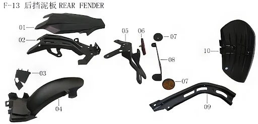 Lifan KPV150  Rear Fender Bracket Assembly
