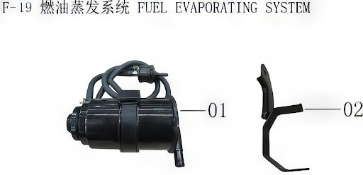 Lifan Kpm 200 Carbon canister bracket assembly