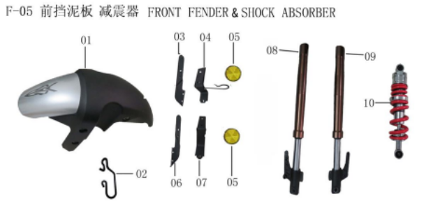 Lifan Kpm 200 Front left fender bracket assembly