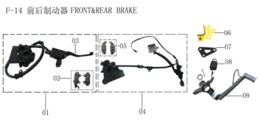 Lifan Kpm 200 Front Brake Lever