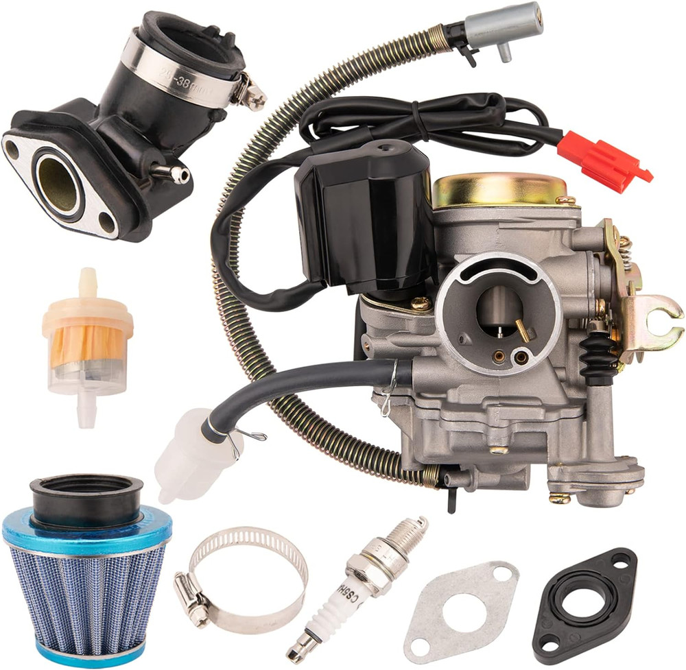50CC Carburetor 4 Stroke GY6 High Performance 139QMB Carburetor for 49cc 50cc Scooter Moped PD18J Carb Engine, 50 cc Carburetor, 50cc Moped Carburetor + Intake Manifold