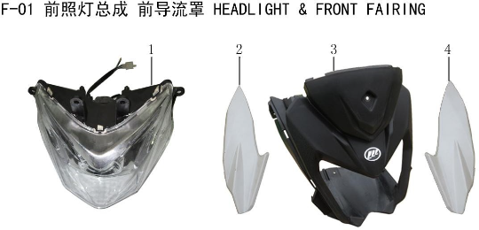 Lifan KP200 Headlight Assembly
