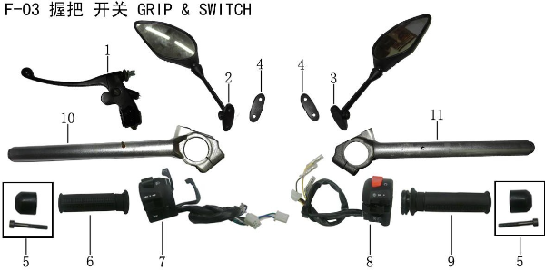 Lifan Kpr200 Clutch Handle Combination