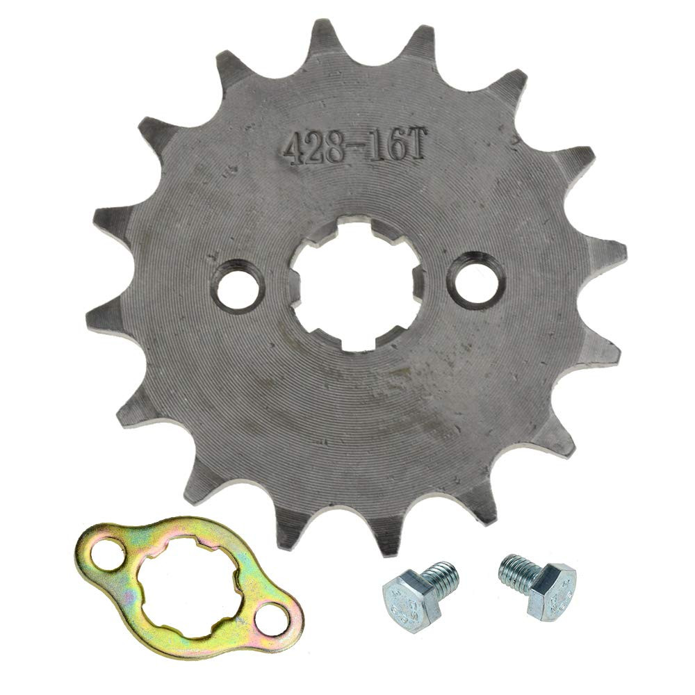 428 16T 17mm Motorcycle Front Engine Sprocket for 50cc 70cc 110cc 125cc 140cc 160cc Honda TaoTao Roketa Coolster Sunl Lifan Chinese ATV Quad Dirt Bike