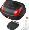 Motorcycle Trunk Black Motorcycle Top Case Motorcycle Tail Box Scooter Trunk Tour Motorcycle Storage Box Carrier with Lock for Helmet Luggage, 48L Capacity