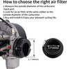 44mm Universal Motorcycle Air Filter for 2-Stroke Dirt Bike, GY6 Engines, Mini Motor, ATV, Scooter, Go Kart & Moped