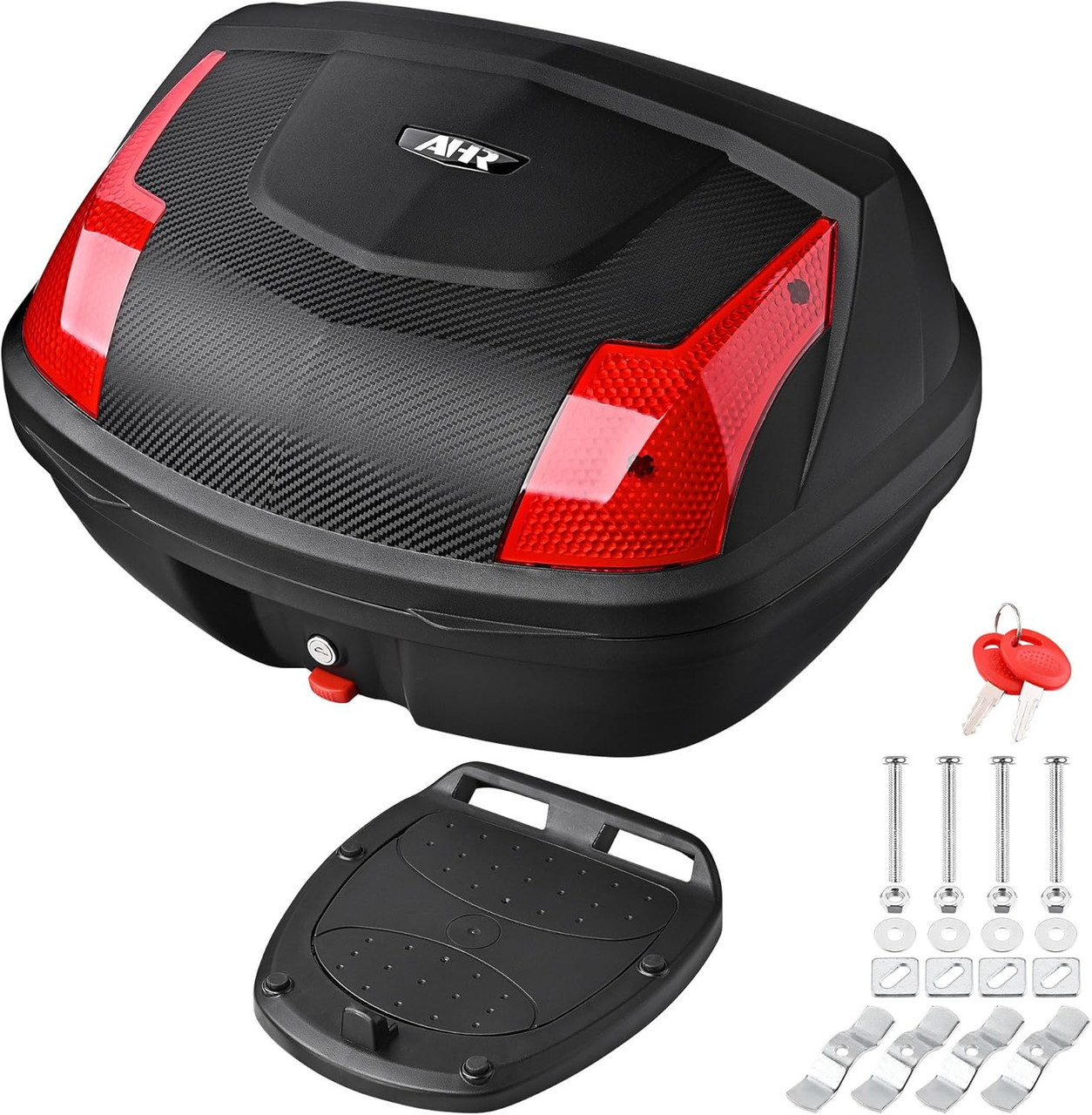 48L Motorcycle Top Case Tail Box – Lockable Helmet Storage