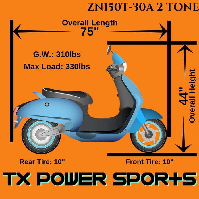 Amigo Avenza 50cc Vespa Clone 2-Tone Scooter - Txpowersports.com