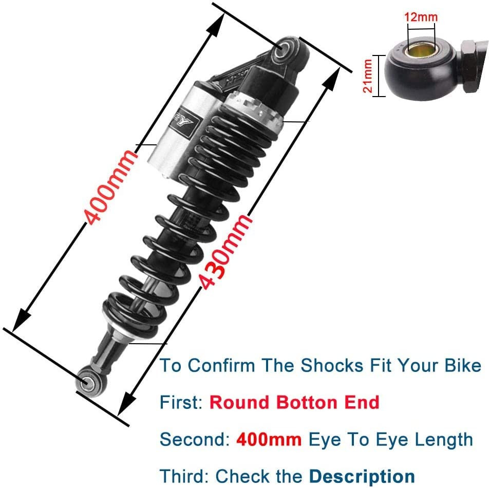 Buy Newsmarts 400mm Motorbike Air Shock Absorbers Rear