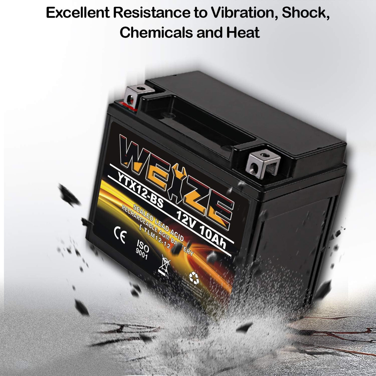 YTX12-BS Motorcycle Battery High Performance | Txpowersports