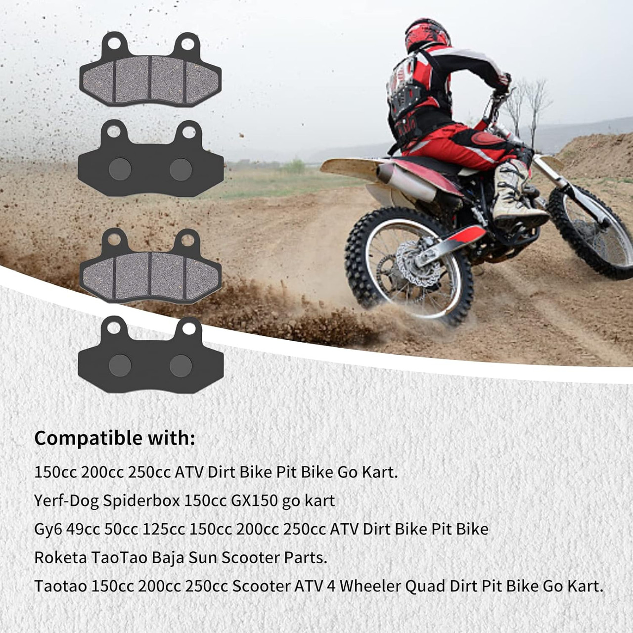 Disc Brake Pads Compatible with Yerf-Dog Spider txpowersports