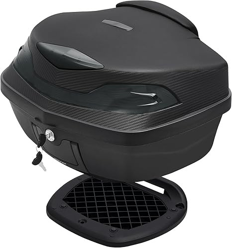48L Motorcycle Tail Bag Trunk Box | Soft Backrest & Lock