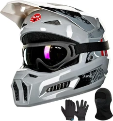 Youth Dirt Bike Helmets Kids ATV Helmet Motorcross BMX Off Road Motorbike with Goggles Gloves Mask DOT Model MT601Y (Matte Black, Youth-Medium)