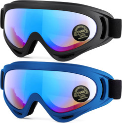Kids Motorcycle Goggles - 2-Pack Dirt Bike Off-Road Racing Goggles for Boys & Girls