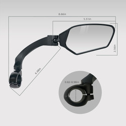 Adjustable Handlebar Bike Mirrors – HD Shatterproof Glass, 360° Rotatable Rearview for Mountain Bikes, E-Bikes & Road Bikes (1 Pair)