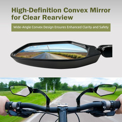 Adjustable Handlebar Bike Mirrors – HD Shatterproof Glass, 360° Rotatable Rearview for Mountain Bikes, E-Bikes & Road Bikes (1 Pair)