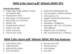 Coolster 3050C A-Tumbleweed-Hd Youth Atv, Honda Clone, 110Cc Air Cooled, Single Cylinder, 4-Stroke Assembled Version ATV