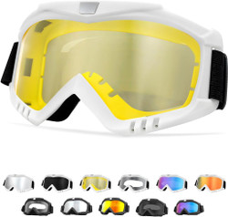 Dirt Bike Goggles, Windproof ATV Off-Road Goggle, Wide Vision Riding Motorcycle Goggles, Motorcycle Accessories