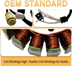 Hisun 500 Stator Coil Magneto Generator Compatible with Hisun UTV ATV 500 700,Massimo MSU 500 700,AXIS 500 700,Coleman/UT500 700,Cub Cadet,Bennche(18 Poles/Coils)