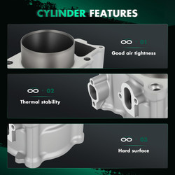 Cylinder Piston Gasket Top End Rebuild Kit for Yamaha for Grizzly 400 YFM400FG 4x4 2007 2008, for Yamaha for Kodiak 400 YFM400FAH 4x4 Realtree Xtra 2000 2001 2002 84.5mm 401cc 5GH-11310-00-00