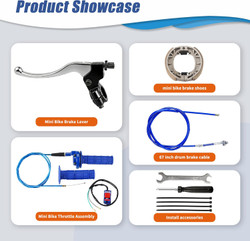 Mini Bike Throttle Assembly and Mini Bike Drum Brake Lever Replacement for CT200U CT200U-EX BT200X Baja Warrior Massimo MB200 Predator 200cc 196cc 6.5hp Parts 7/8 22mm Handlebar Grips