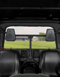 Soft Rear Windshield Compatible with Hisun/Axis/Massimo, 1680D | Compatible with Hisun/Axis/Massimo/Cub Cadet/Coleman 500/700, Water/Tear-Resistant, Roll-Up Vent, 2 Pockets, Reflective
