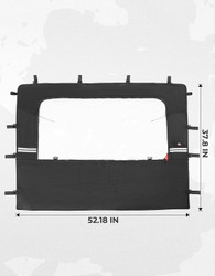 Soft Rear Windshield Compatible with Hisun/Axis/Massimo, 1680D | Compatible with Hisun/Axis/Massimo/Cub Cadet/Coleman 500/700, Water/Tear-Resistant, Roll-Up Vent, 2 Pockets, Reflective