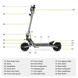 VIPCOO VS2 Pro Electric Scooter – 2000W Dual Motor, 48V 18.2Ah Battery & 35 MPH